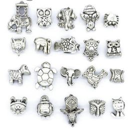 Mix Style Beads Antique Silver Plated Alloy Big Hole Charms Spacer Beads fit bracelet DIY Jewelry Necklaces Pendants cha91996395492439