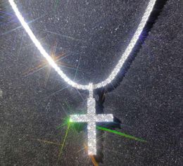 Shining Diamond Stone Pendants Necklace Jewellery Platinum Plated Men Women Lover Gift Couple Religious Jewellery4148211