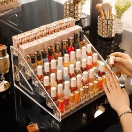 Storage Boxes Stand Shop Display Makeup Plastic Cosmetics Transparent Fashion Dressing Table Box Organizer Nail Polish