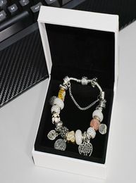 925 Silver Plated Tree of life Pendant Charms Bracelet Set Original Box for Chain DIY Beads Charm Bracelets for Women Girls7683855