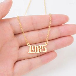 Pendant Necklaces Arrival 2024 Fashion Year Number Gold Color Long Chain Custom 1980 To Birthday Gift For Women