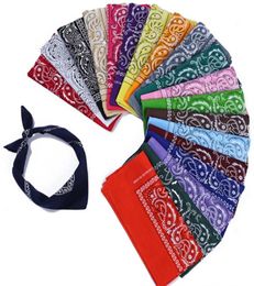 23 cores Paisley Bandana Algodão bandana Multifuncional Pulseira lenço Paisley Impresso Cowboy Bandanas Lenço Quadrado K1891207