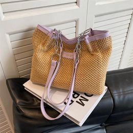 Evening Bags Women's Trendy Shoulder Bag 2024 Designer's Summer Handwoven Fashion Versatile Business Leisure College Student Commuter