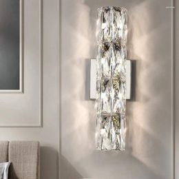 Wall Lamp Modern LED Luxury Crystal Lights Gold Chrome Home Indoor Lamps Living Room Bedroom TV Background Decor Sconces
