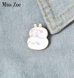 Fat Bunny Enamel Pins Custom Cute Stacked Rabbits Brooch Lapel Pin Shirt Bag Badge Cartoon Animal Jewellery Gift for Kids Friends6497820