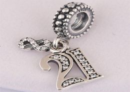 21 years of love 21st birthday charms beads S925 silver fits for original style bracelet 797263CZ H81365524