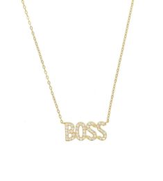 100 925 sterling silver Customised letter necklace BABY BOSS cz paved Alphabet minimal delicate necklaces for women 02087180690