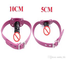 Silicone Dildo Gag Head Strapon Mouth Gag Fetish bdsm Bondage Leather Penis Harness Lesbian Sex Toys For Couple6342367