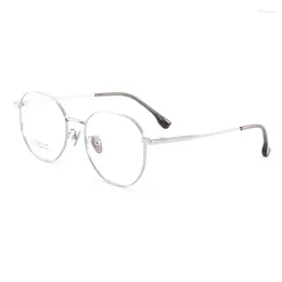Sunglasses Frames 51mm Semi Titanium Full Frame Circular Glasses For Men And Women Anti Blue Prescription 17213