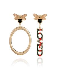 Fashion Jewelry Love Bee Earrings Personality Fashion Long Round Asymmetric Stud Earrings7690192