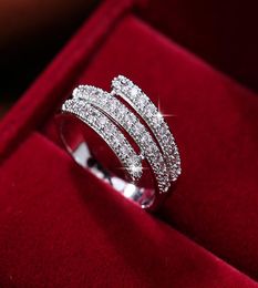 Shiny Crystals Women Finger Rings for Wedding Engagement Party Fashion Female Jewelry Rings Accessories Size 693595137