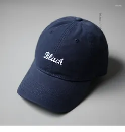 Ball Caps Japanese Style Soft Top Letter Embroidery Baseball Cap Men Street Casual All-Matching Sun-Proof Peaked Women