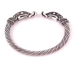 VB300019 Handmade antique silver bronze Fenrir Pengan Wolves Norse Viking Wolf Raven Dragon Bangles Bracelets4114783