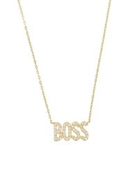 100 925 sterling silver Customised letter necklace BABY BOSS cz paved Alphabet minimal delicate necklaces for women 02082965662