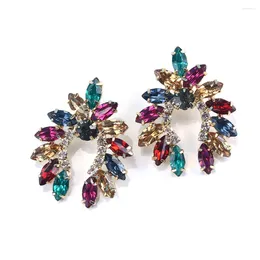 Dangle Earrings Wholesale Colourful Crystals Long Drop For Women Fine Rhinestone Jewellery Accessories Dangling Pendientes Bijoux