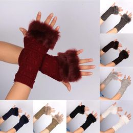 Ethnic Clothing Women'S Autumn And Winter Butterfly Pattern Wool Knitting Half Mittens For Women Cold Weather Heated