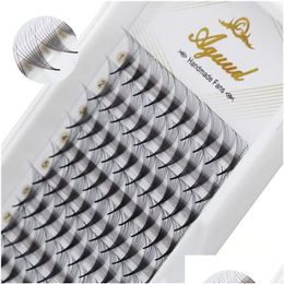 Makeup Tools Aguud Slim N Base Eyelash Extension 5D 6D 8D 10D 12D 14D Thin Pointy Stem Lash Premade Volume Fans False Eyelashes Supern Dhisj