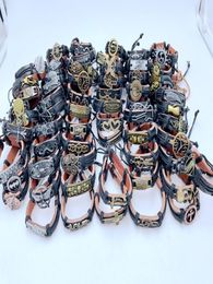 200pcsLot Mix Style Metal Leather Cuff Charm Bracelets For Men039s Women039s Jewellery Party Gifts Bangle DHL 6061279