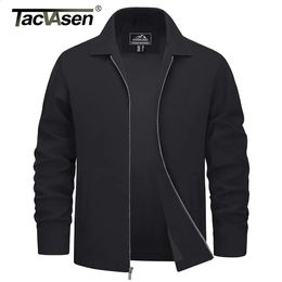 TACVASEN Lightweight Work Jackets Mens Classic Tunic Style Pocket Bomber Full Zip Spring Fall Jacket Outwear 240201