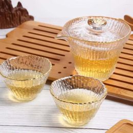 Wine Glasses 50ml 150ml Japanese Style Hammer Tree Pattern Golden Side Glass Cup Set