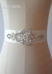 Real Po Cheap But High Quality Pearl Rhinestone Crystals Wedding Belt Sash Shinny Bridal Accessory Wedding Prom Evening Sashes 1690013