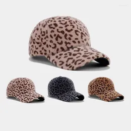 Ball Caps Autumn Trend Leopard Baseball Cap For Women Fashion Outdoor Warm Winter Hats Bone Adult Go Shopping