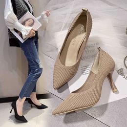 Dress Shoes Famous Pointed Casual High Heels for Women's Solid Colour Fashion Women Comfortable and Breathable