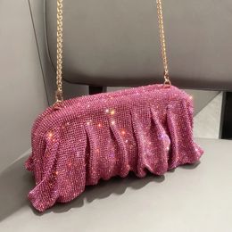Shiny handle s Handmade Evening Clutch Bags Folds Purses And Handbags Luxury Designer Wedding Party High Quality 240123
