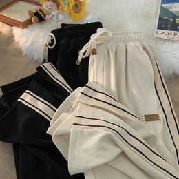 Baggy Striped Corduroy Sweatpants Autumn Men Casual High Street Harem Trousers Gym Y2K Vintage pantalones de mujer 240131