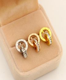 316L Stainless Steel love stud earrings with little crystal earrings for women men Couples fine jewlery whole25939246001883