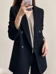 Women's Suits Blazers For Women Korean Fashion Double Breasted Long Sleeve Lady Jacket Spring 2024 Vintage Streetwear Oversized Coats