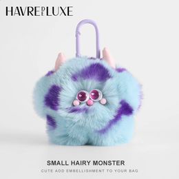 Key Chain Bag Charm Calf Fur Monster Handbag Pendant Rex Rabbit Fur Backpack Doll Ornaments Cute Doll Keychain 240124