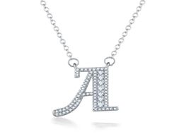 AZ 26 Letters Couple Necklace Silver Pendant Chain For Women House Name Fashion Cubic Zirconia Gold Love Necklace Jewelry48071961136015