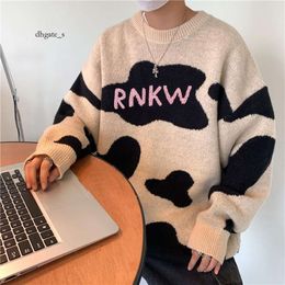 Sweater Men's Clothing Autumn and Winter High Street Korean Version Trendy Knitted Sweater Ins Loose Couple Long Sleeved Jacket