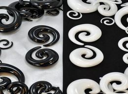 Black and white P32 100pcs mix 8 size 2 color acrylic body jewelry spiral ear taper ear plug4572251