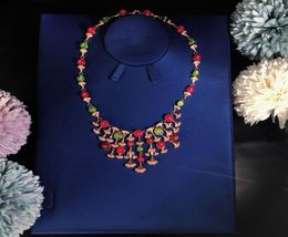 Highend Luxurious Ball Lady Necklace Party gathering Ruby red noble Necklace circular Superior quality Tassels Choi2999064