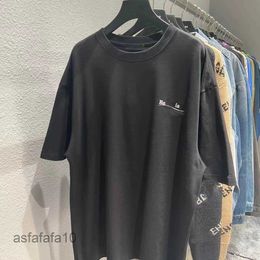 24ss Designer t Shirt Balanciaga Spring Summer Coke Wave Letter Round Neck Cotton Short Sleeve Loose Version Mens and Womens Balencaigaity N4A0