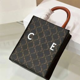 2024 Celiene Bag Vintage Trend Item Canvas Tote Simple Fashion Crossbody Bag Vertical Handbag Printed High Appearance Level Detachable B 8805