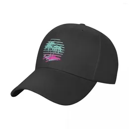 Ball Caps Retro 80s Tropical Sun Vaporwave Blue Endless Summer Baseball Cap Luxury Man Hat Women Men's