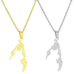 Chains Tamil Eelam Map Pendant Necklace Adjustable Neckchain Unique Ethnic Neckwear Stylish Jewellery For Men And Women