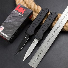 1Pcs New BM 14850 AUTO Tactical Knife D2 Black/Stone Wash Blade CNC Aviation Aluminum Handle Outdoor Camping Hiking EDC Pocket Knives with Retail Box