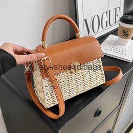 Shoulder Bags Spring and Summer New Handheld Woven Small Square Fashion Shoulder BagH24218