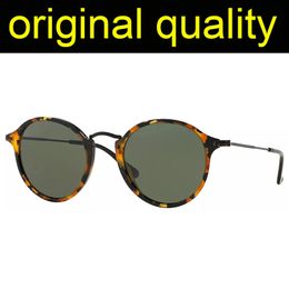 Brillen, runde Herren-Sonnenbrille, Sport, Unisex, modische Sonnenbrille, Damen, klassische Glasbrille, UV-Schutz, Gläser, Design, Vintage-Brille mit Lederetui