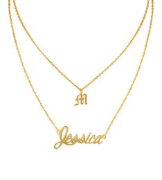 Personalised Custom Name Spaced Necklace Pendant for Women Birthday Any Name 2 Row Layerd Necklace Jewellery Gift Gold Rose Gold N7970245
