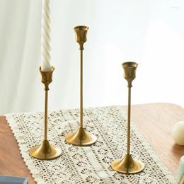 Candle Holders 3pc Candlestick Kit Decorative Stand Vintage Metal Brass Gold Candle-holder Set