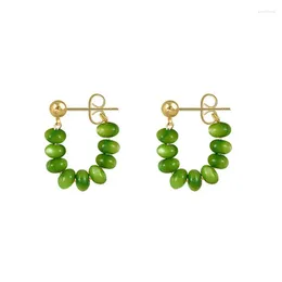 Dangle Earrings Vintage Green Beads Trend Korean Gold Color Earring For Women Girls Party Statement Jewelry Fashion Accessories Gifts