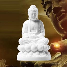 Decorative Figurines Boutique White Marble Buddha Statue Sakyamuni Pharmacist Amitabha Home And Car Decoration Stone