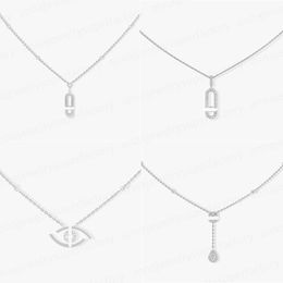 2024 klassische M-Serie einzelne drei Diamant-gleitende asymmetrische Halskette für Frauen Designer-Schmuck Party Hochzeit Luxus-Liebhaber-Geschenk