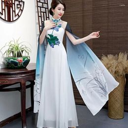 Ethnic Clothing Vietnam Traditional Dress Aodai Costume Cheongsam Vestido Qipao Ao Dai Plus Size Maxi Dresses For Women 4Xl 5Xl 6Xl