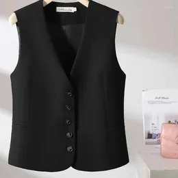 Women's Vests Spring And Autumn Female Fashion Suit Vest Jacket Women Korean Short Solid Color Horse Clip Coat